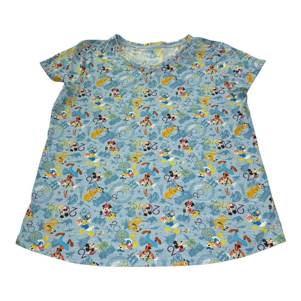Disney Parks 2019 Character All Over Print T Shirt XXL